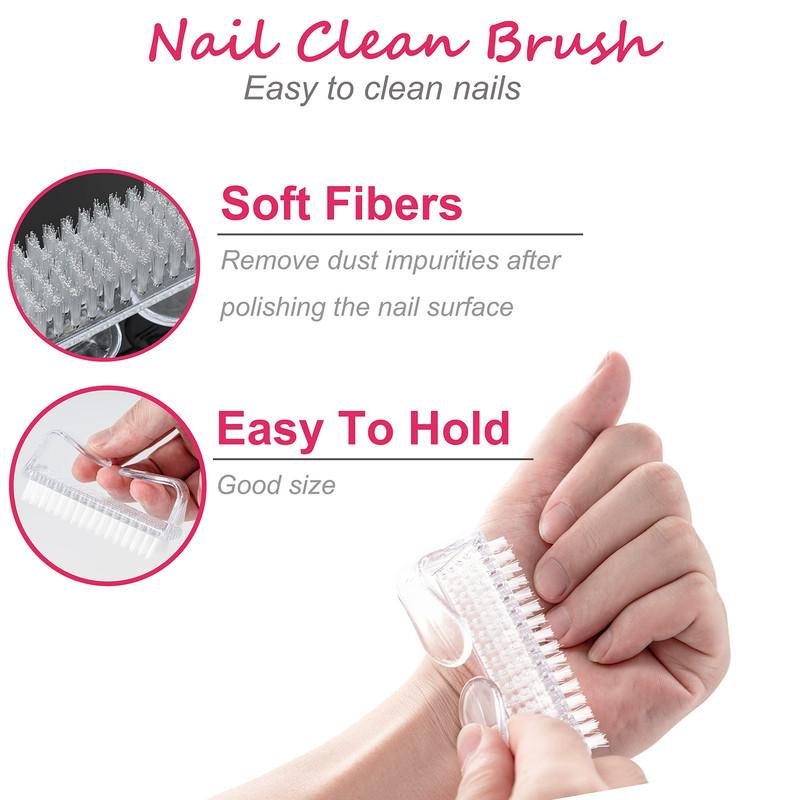 Gel Nail Polish Remover Tools Kit, with 10 Pcs Nail Clips, 400 Pcs Lint Free Nail Wipes, Nail Files 100 180, Buffer Block 400 4000, Nail Brush, Cuticle Pusher& Peeler (Clear) Nail Care Manicure