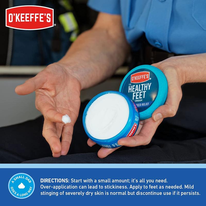 O'Keeffe'S for Healthy Feet Foot Cream; Guaranteed Relief for Extremely Dry; Cracked Feet; Instantly Boosts Moisture Levels; 3.2 Ounce Jar; (Pack of 1) O'Keeffe's