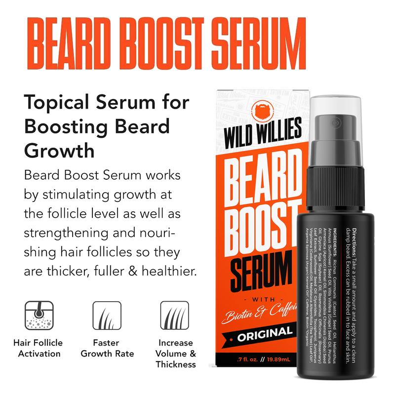 Fuel Your Beard Kit with Beard Boost Serum, Growth Supplement, Capsules, Boar Bristle Brush, and Edge Tool - Hair Care