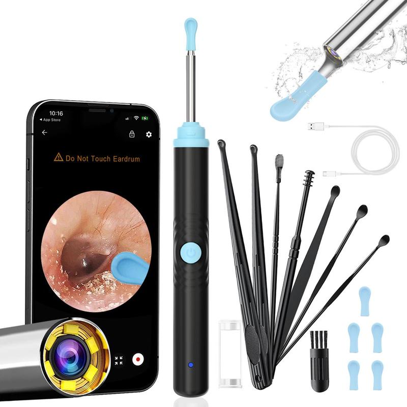 Silicone Ear Care Kit, HD Visual Ear Wax Removal Tool with Camera,1296P HD Camera Ear Cleaner, Birthday Party Gifts, Christmas Gifts ear spoon box ear