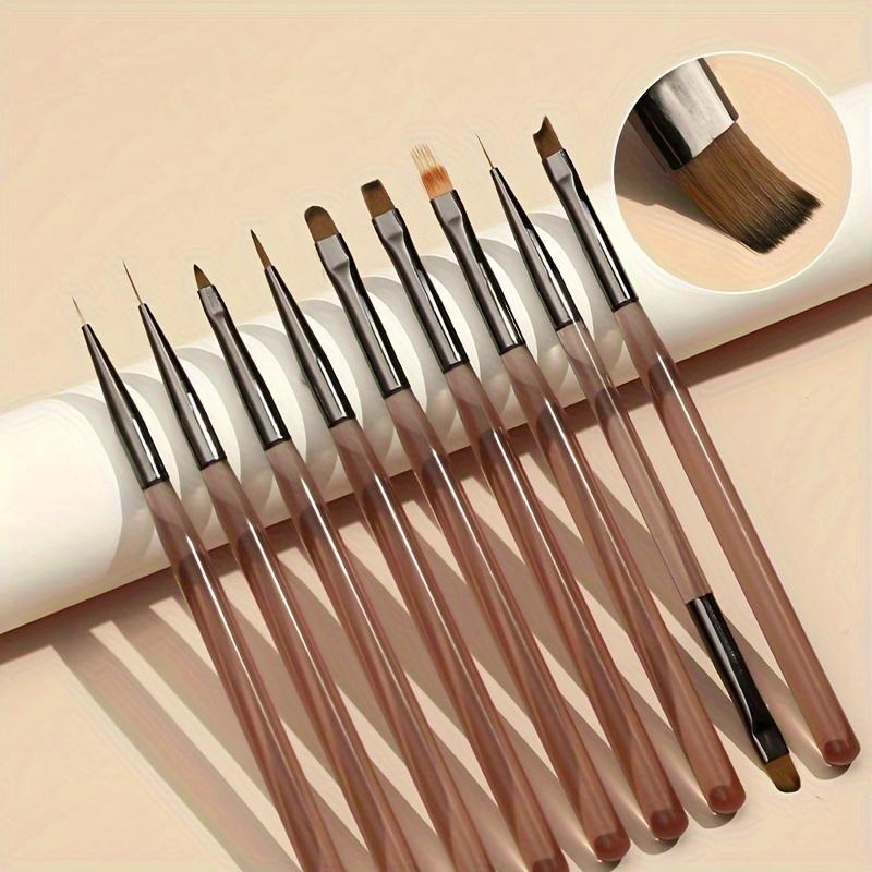 Nail Art Brush Set, 9 Counts set Multi-size Nail Art Creation Pens, Professional Nail Art Tools, Manicure Brush for Home & Salon Use