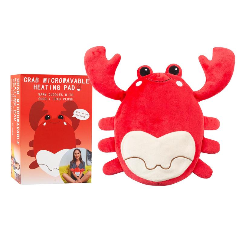 Crab Design Microwave Heating Pad, Crab Plush Toy with Removable Heating Pad, Warm Microwave Animal, Menstruation Relief Tool