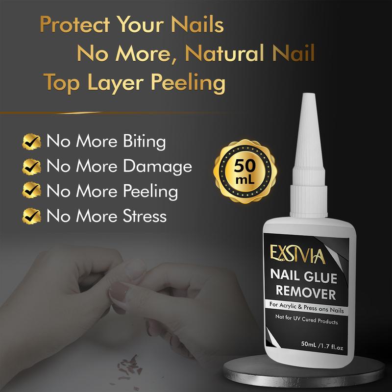 Nail Remover for Press On Nails, Acrylic Nails & Glue On Nails - 50mL Non-Acetone, Gentle & Odorless Debonder Serum Nail glue remover. 50ml