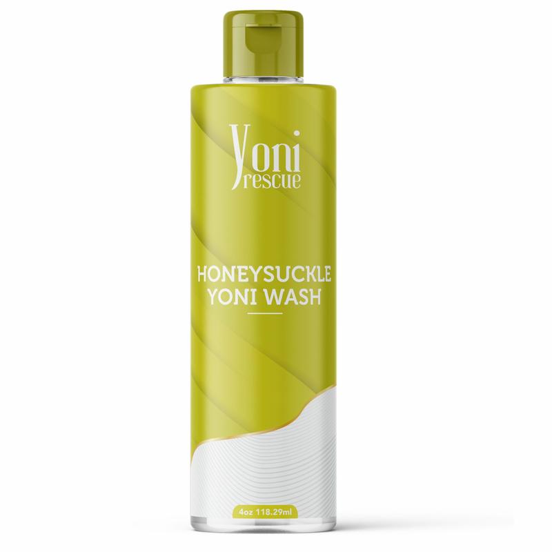 Honeysuckle Yoni Wash, 4oz, Daily use  gel based Wash, Reduce Odor, balance pH level, antibacterial , increase comfort by Yoni Rescue intimatewash for