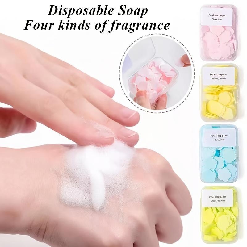 Bathroom Accessories Paper Soap Sheet, 100pcs box Disposable Soap Flake, Portable Hand Washing Soap Tablet, Outdoor Camping Cleaning Accessories, Christmas Gift