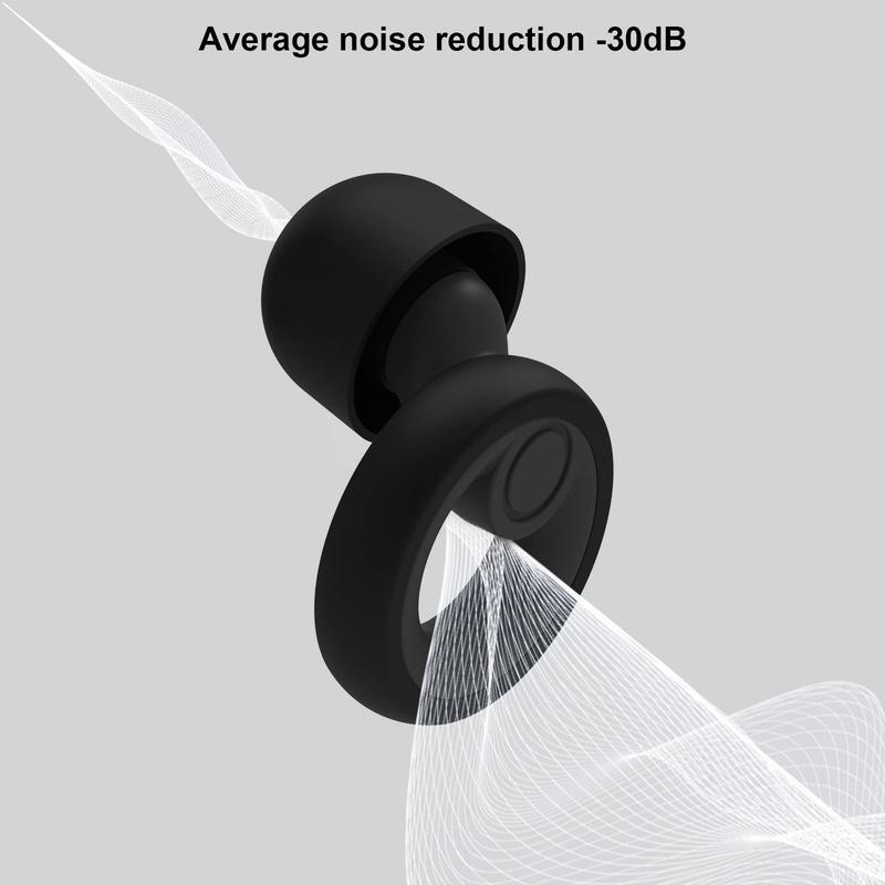 Noise reduction earplugs, ear protection for sleeping, working, studying, 8 sizes with small box, perfect -30dB silicone noise reduction, comfortable