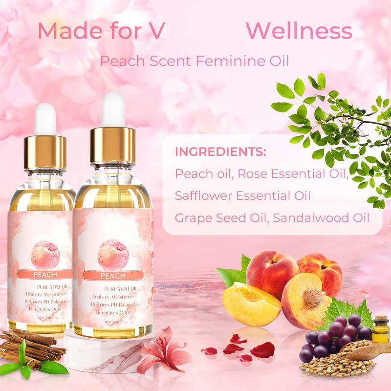 3PCS Yoni Oil Organic Feminine Oil V Moisturizer - Ph Balance for Women - Eliminates Odor Feminine Deodorant - Soothes Ingrown Hair with Strawberry Peach Apple Essential Oil, 1 fl oz pc