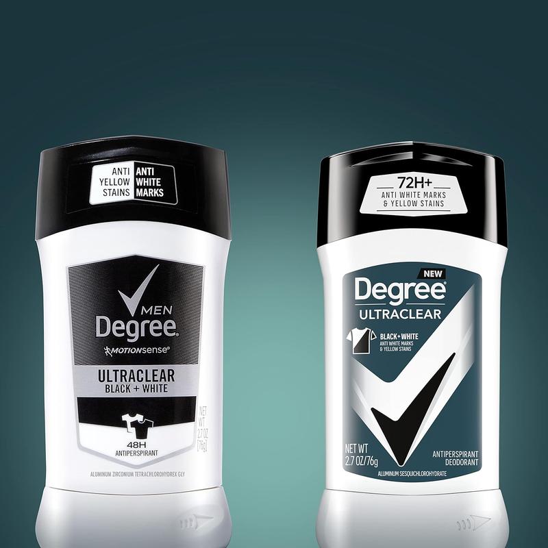 Degree Men UltraClear Antiperspirant Deodorant Black+White 2 Count 72-Hour Sweat & Odor Protection Antiperspirant, Scent Cleanser Body Care Fragrance