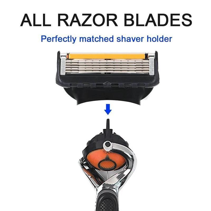 5 Layer Manual Razor Blade, Vintage Wet Shaver & Replacement Blades, Skin Protective Classic Razor for Men, Christmas Gift