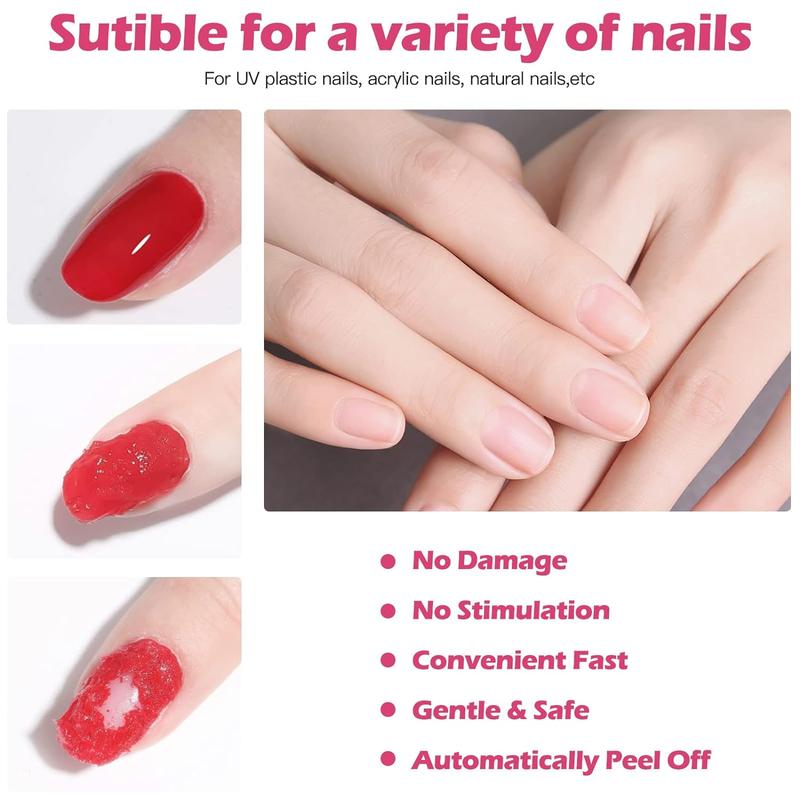 Biutee Gel Nail Polish Remover Gel Polish Remover with Latex Tape Peel Off Liquid Gel Remover for Nail 2-5 Minutes Quick & Easy Professional Nail Polish Remover No Soaking or Wrapping, 15ML Acrylic Kit Manicure Nail Care Gift Wipe Uv