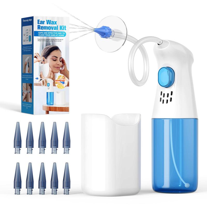 Ear Wax Removal Kit, 1 Box Manual Ear Irrigation Flushing System, Ear Cleaning Kit, Safe and Effective to Clean Ear Built Up Wax