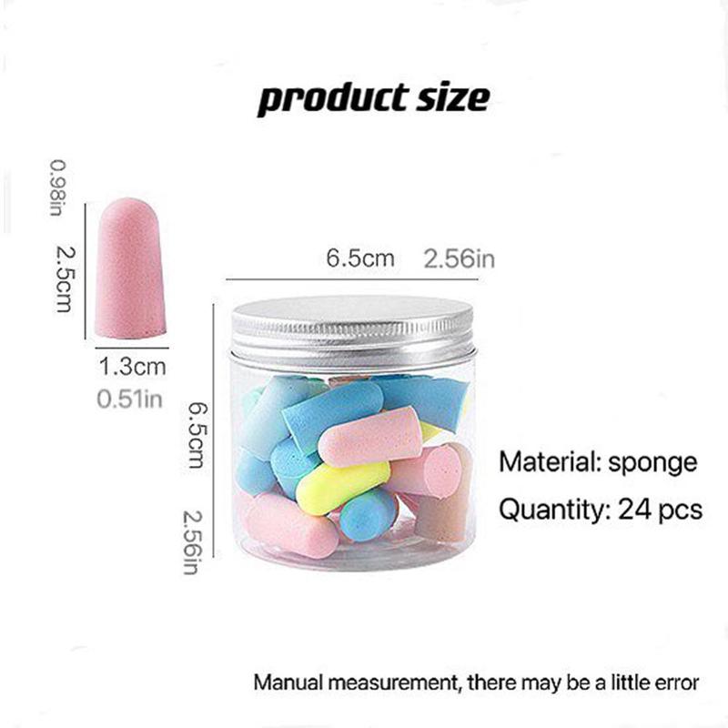 24pcs Foam Earplug With Clear Storage Container, Portable Ear Plugs for Home Outdoor Travel, Sleeping Supplies