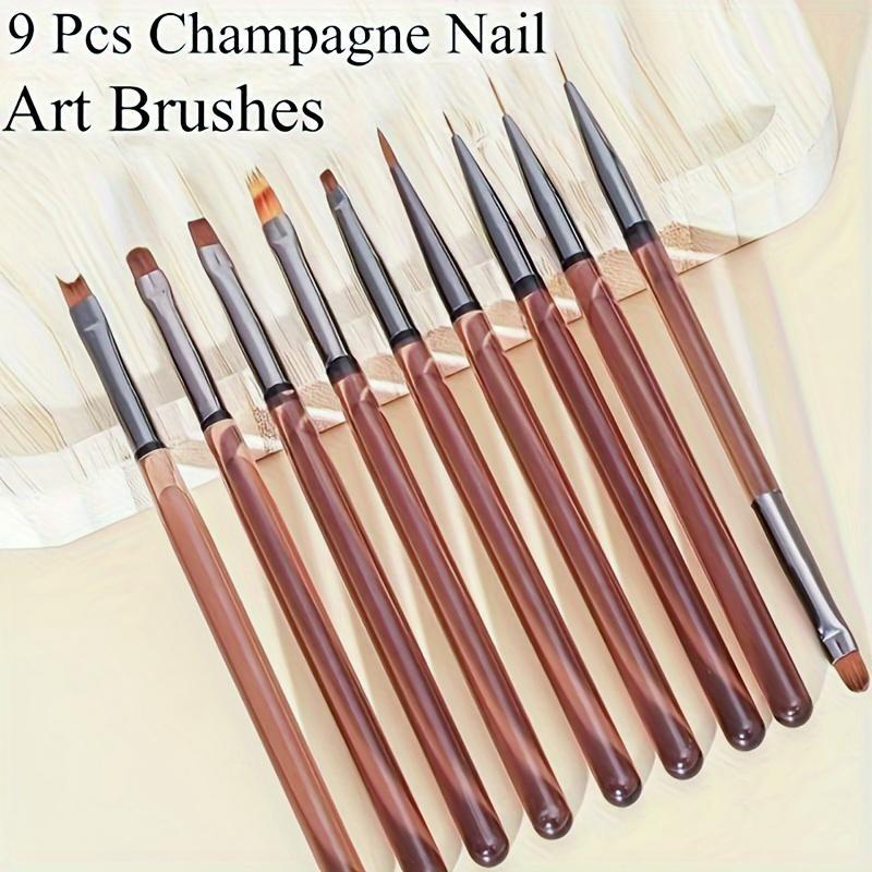 Nail Art Brush Set, 9 Counts set Multi-size Nail Art Creation Pens, Professional Nail Art Tools, Manicure Brush for Home & Salon Use