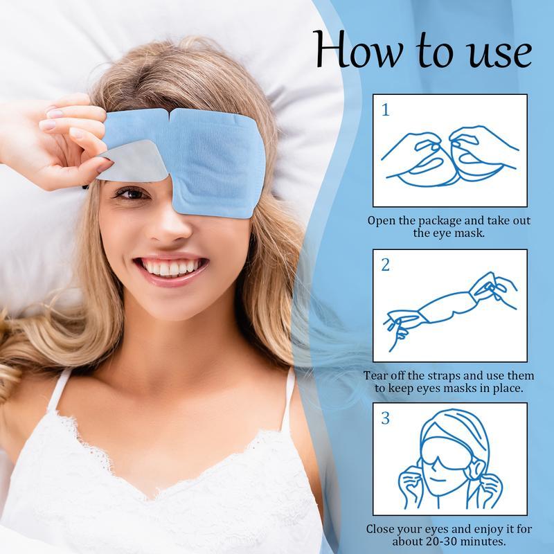 10pcs Steam Eye Mask for Dry Eye Relief, Spa Warming Compression for Relaxing Sleep, Automatic Heating, Reduces Puffiness and Dark Circles