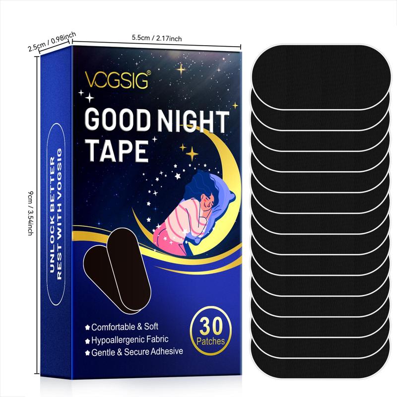 VOGSIG Good Night Patch, 30pcs Reduce Snoring and Other Conditions, Mild Formula, Suitable for Sleeping Use, Closed Mouth Patch, Effectively Prevent Mouth Convex, Thick Lips, Lips Deformation and Other Conditions Caused By Mouth Opening During Sleep