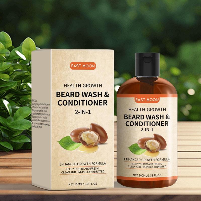 2 in 1 Beard Wash & Conditioner, Gentle Cleansing & Nourishing Beard Care Product for Daily Use, Men's Grooming Products for Christmas Gift