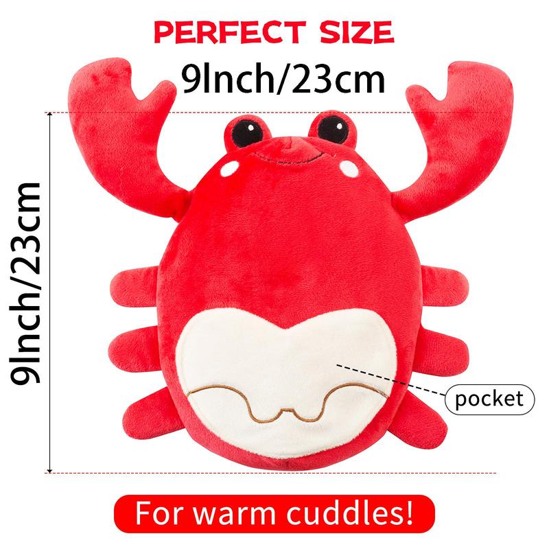 Crab Design Microwave Heating Pad, Crab Plush Toy with Removable Heating Pad, Warm Microwave Animal, Menstruation Relief Tool