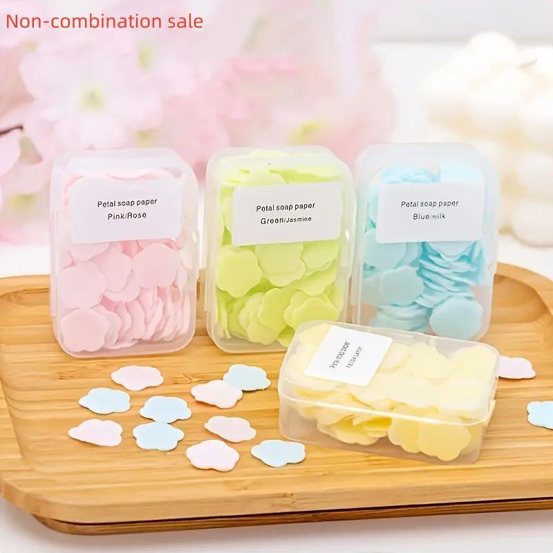 Bathroom Accessories Paper Soap Sheet, 100pcs box Disposable Soap Flake, Portable Hand Washing Soap Tablet, Outdoor Camping Cleaning Accessories, Christmas Gift