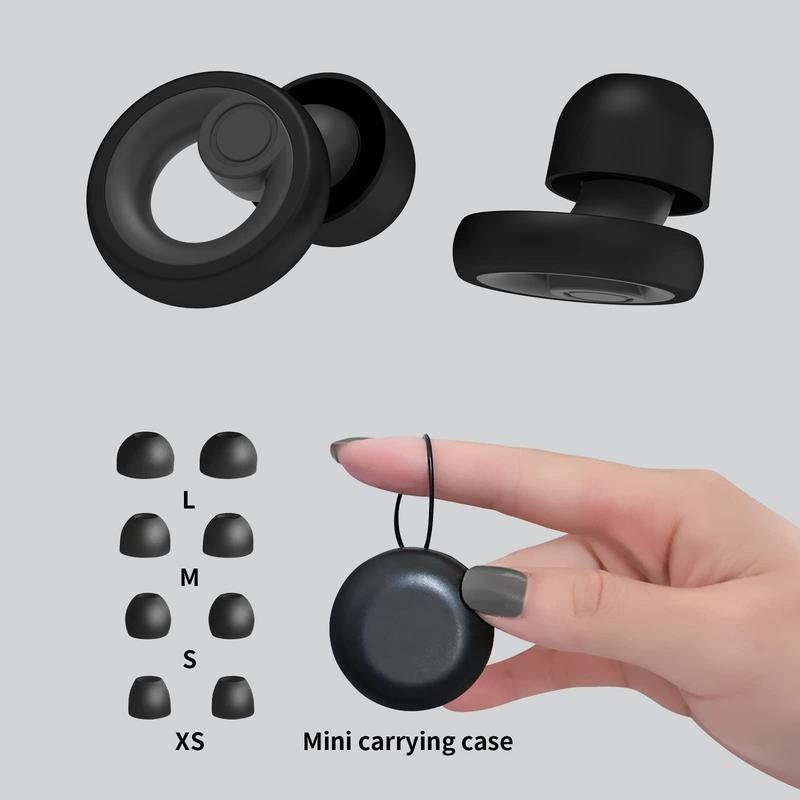 Noise reduction earplugs, ear protection for sleeping, working, studying, 8 sizes with small box, perfect -30dB silicone noise reduction, comfortable