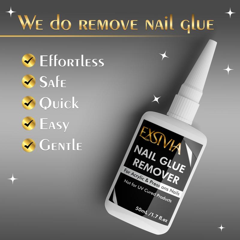 Nail Remover for Press On Nails, Acrylic Nails & Glue On Nails - 50mL Non-Acetone, Gentle & Odorless Debonder Serum Nail glue remover. 50ml