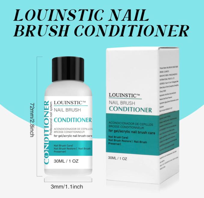 LOUINSTIC Nail Brush Cleaner and Conditioner - Quickly Clean Gel Nail Brushes, Paint Brushes, Airbrushes, Art Tools, Nail Brush Preserver and Restorer for Kolinsky Acrylic Nail Brush & Gel Nail Brush