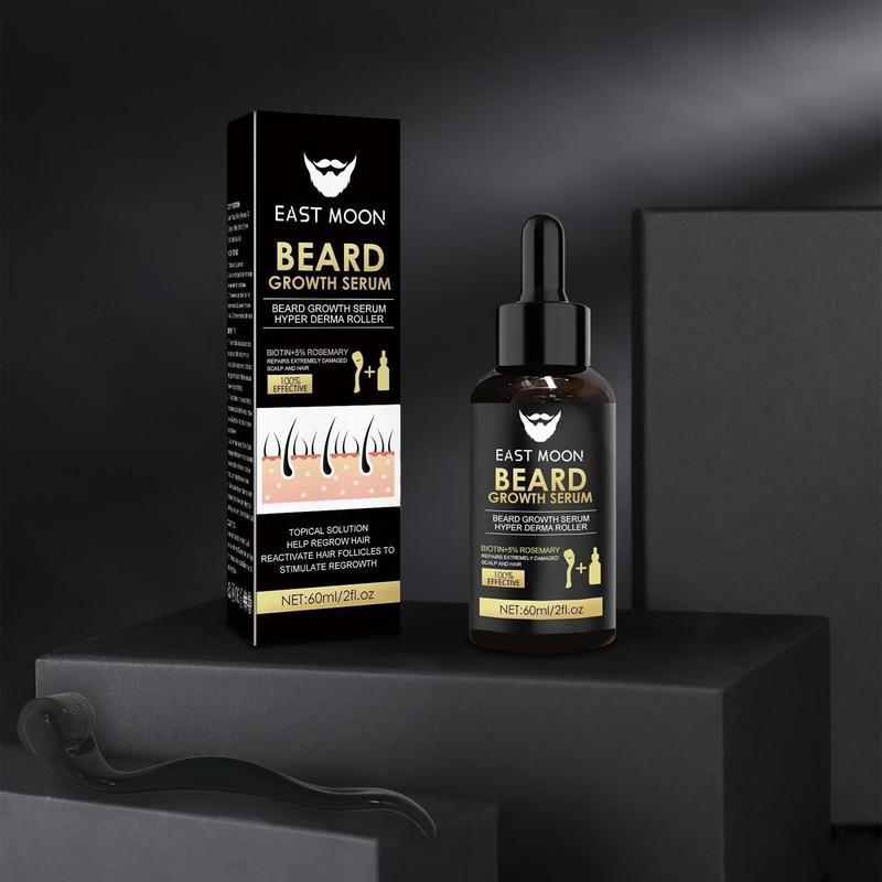 East Moon Beard Thickening Serum Set,  Nourishes and Strengthens Beard, Beard Care Product for Men