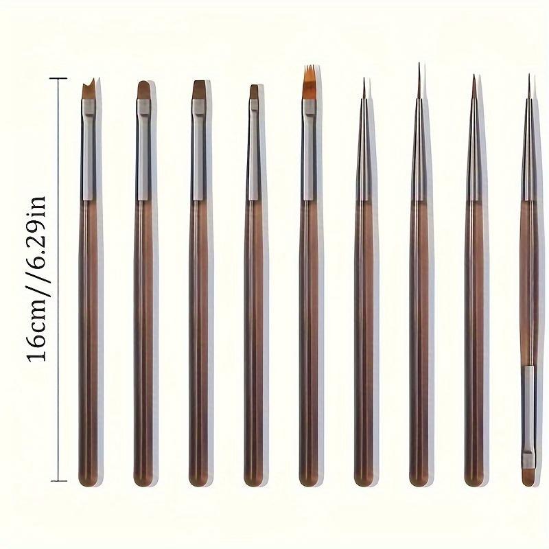 Nail Art Brush Set, 9 Counts set Multi-size Nail Art Creation Pens, Professional Nail Art Tools, Manicure Brush for Home & Salon Use