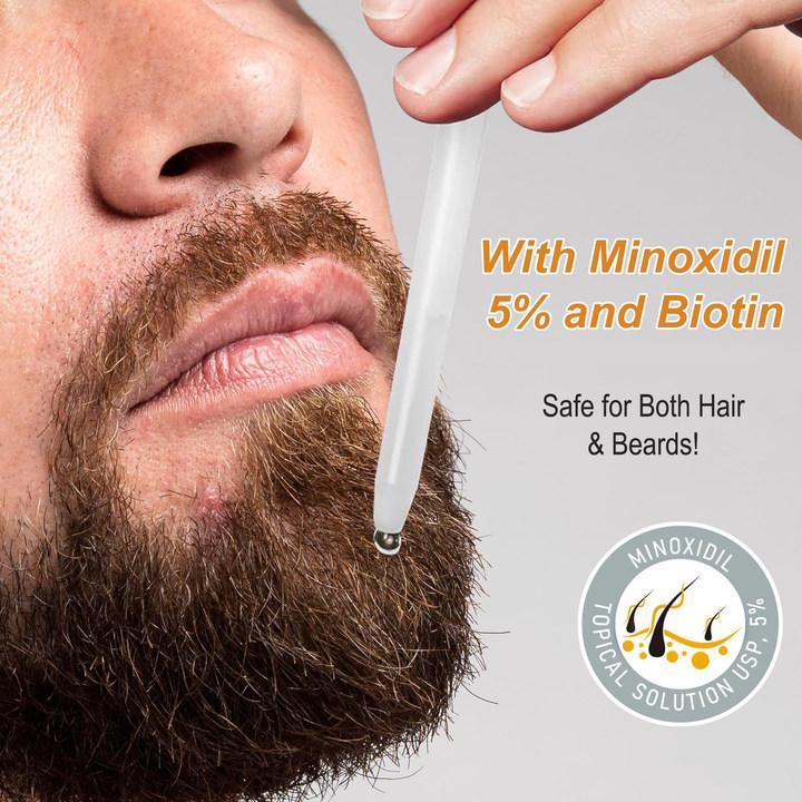 3 Counts 5% Minoxidil Hair Beard Care Serum, Gifts for Men Dad Him Boyfriend Husband Brother, Back To School