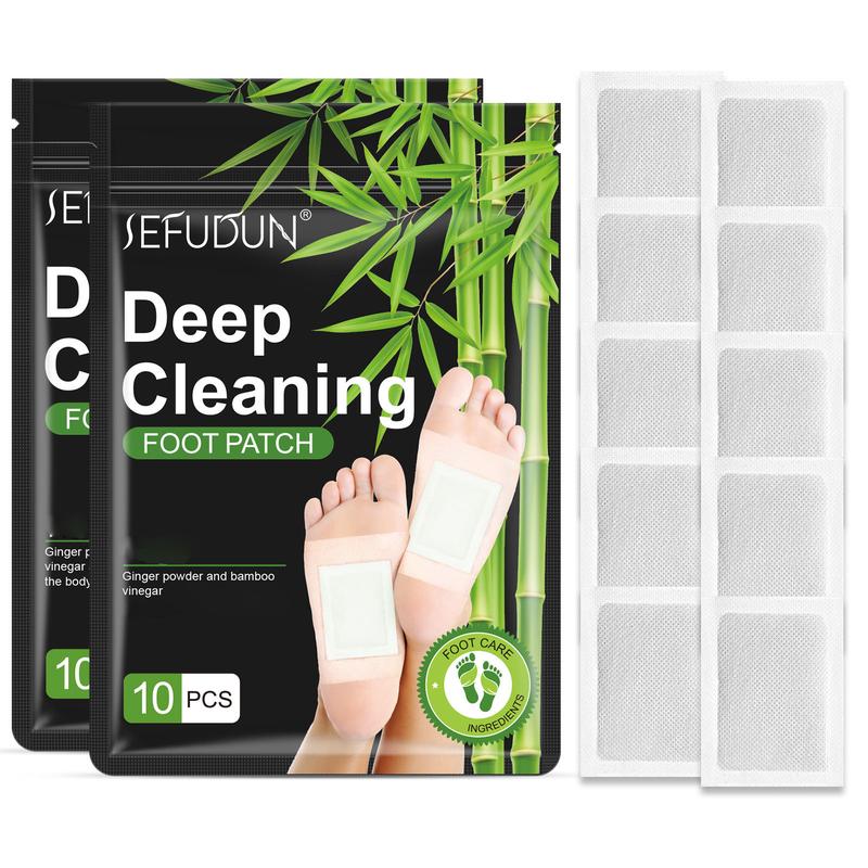 Sefudun Deep Cleansing Foot Patch, 10pcs box Bamboo Charcoal Foot Pads, Relieve Stress, Improve Sleep & Relaxation-Exfoliating Foot Mask