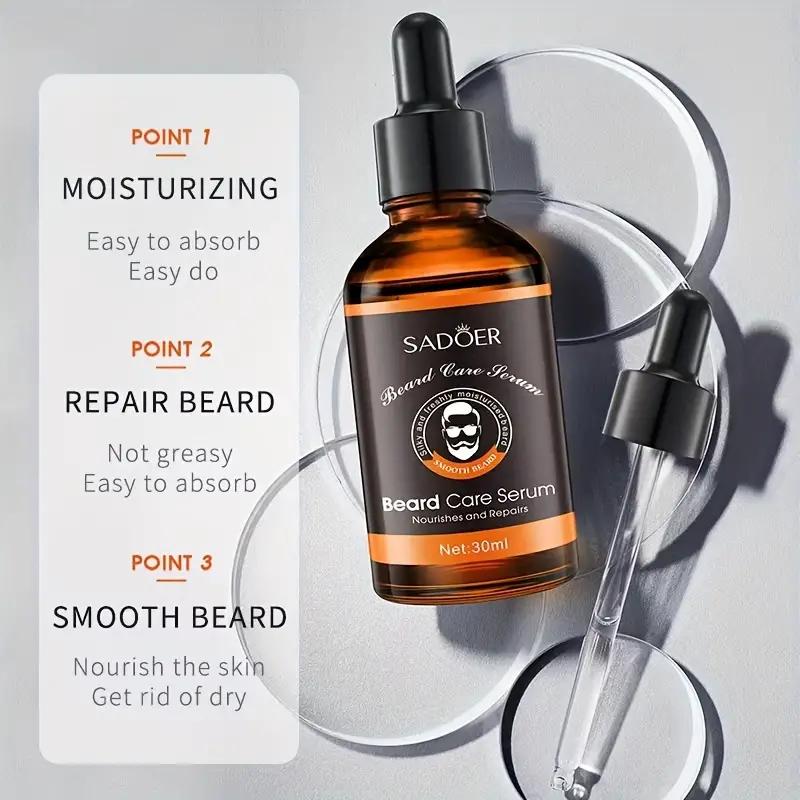 1pc 2pcs Beard Care Serum, Non-Greasy, Moisturizing, Smoothing Formula For Dry Skin And Beard Health