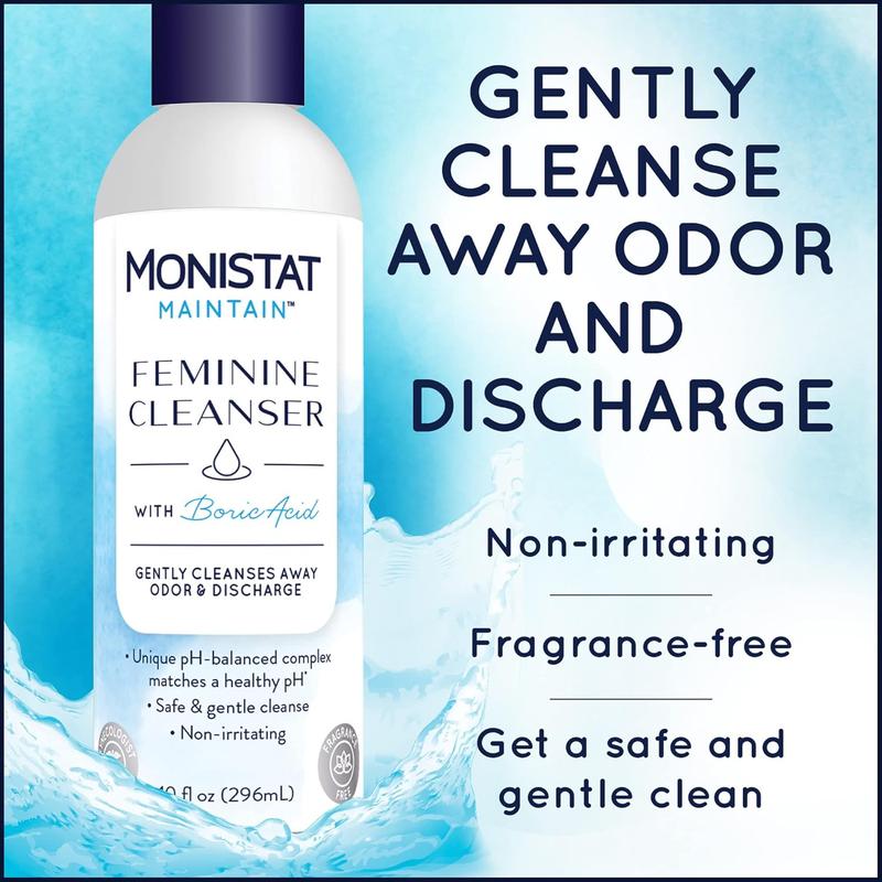 Monistat Boric Acid Feminine Cleanser, Fragrance Free Feminine Wash, 10 Fl Oz, 1 Pack - Comfort