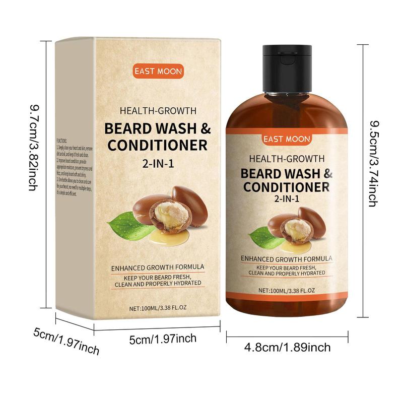 2 in 1 Beard Wash & Conditioner, Gentle Cleansing & Nourishing Beard Care Product for Daily Use, Men's Grooming Products for Christmas Gift