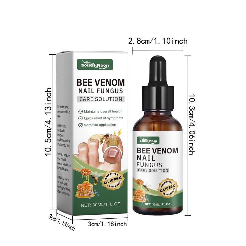 Bee Venom Nail Care Liquid, 2 Counts set Nail Strengthening Nourishing Serum, Nail Care Product for Women & Men, Nail Art & Nail Polish Product