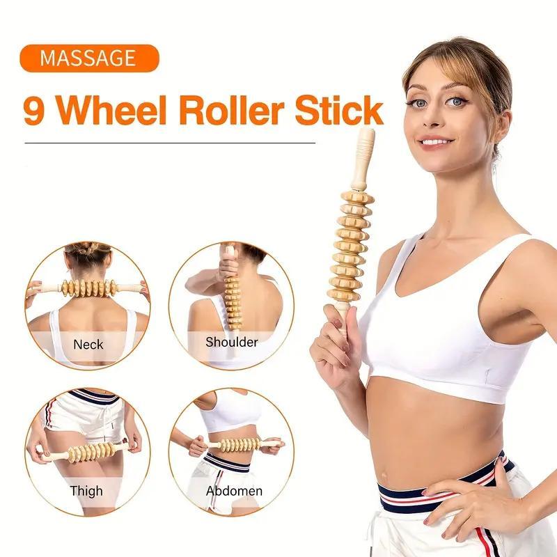 Wooden Manual Massage Tool Set, 5 Counts set Face & Head & Body Massager, Manual Massage Tool for Home Use, Gift for Friend & Family, Christmas Gift