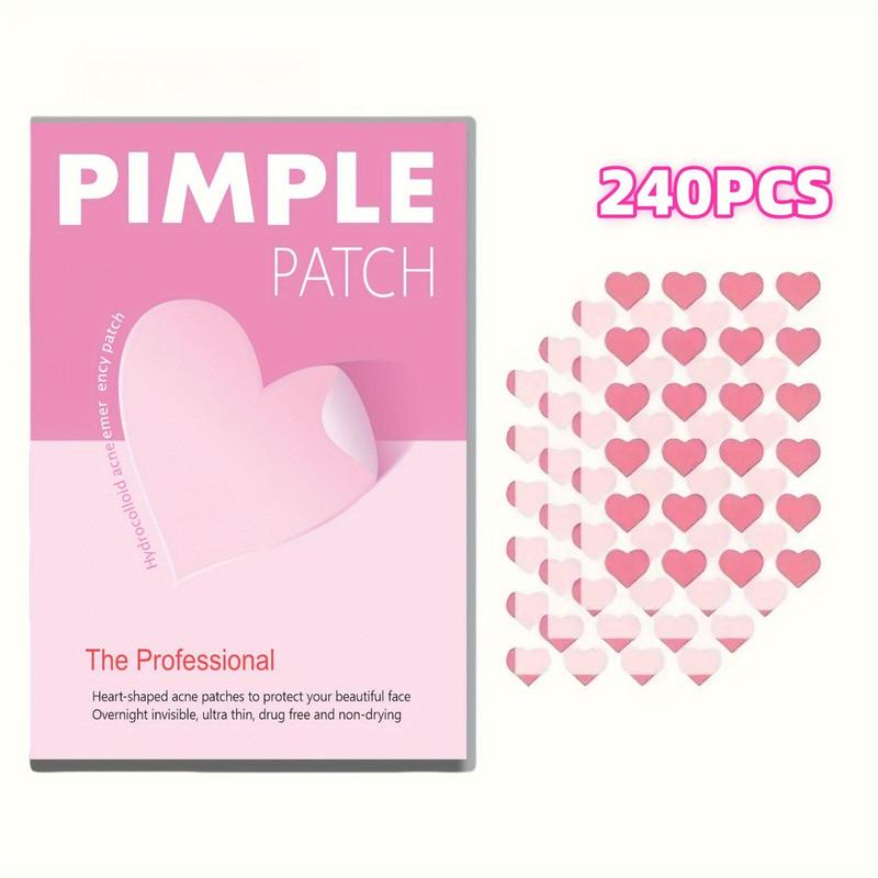 Heart Shaped Hydrocolloid Pimple Patch, 120 240pcs Professional Acne Cover Sticker, Facial Pimple Zits Cover, Skin Care Product