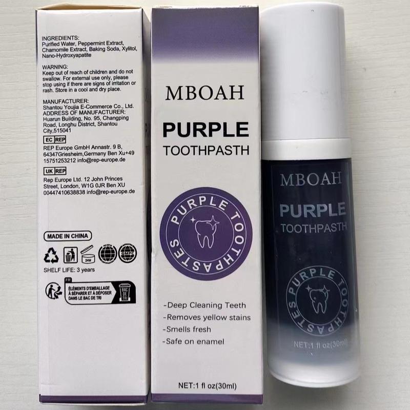 Purple Toothpaste, Toothpaste for Remove Yellow Stains, Toothpaste for Beautiful Confident Smile, Removing Tooth Stains and Dark Colours