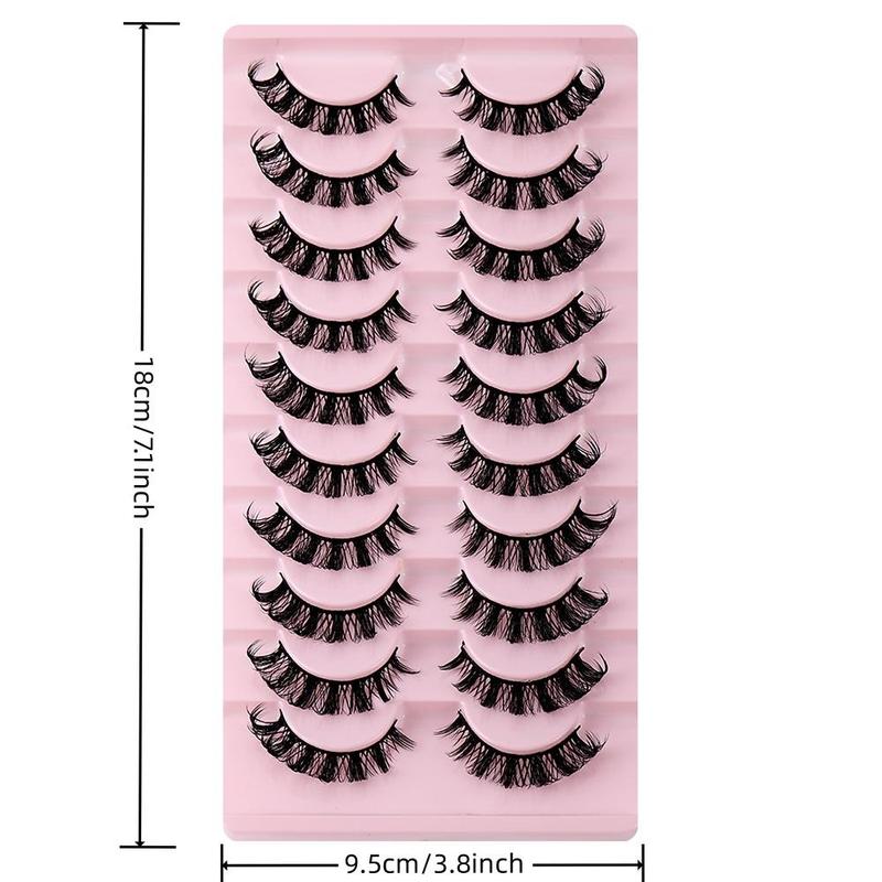 Fluffy False Eyelashes, 10 Pairs Natural Curling Full Volume Cluster Lashes for Lashes Extensions, Volumized False Eyelashes for Women Eye Makeup Enhancement, Christmas Gift