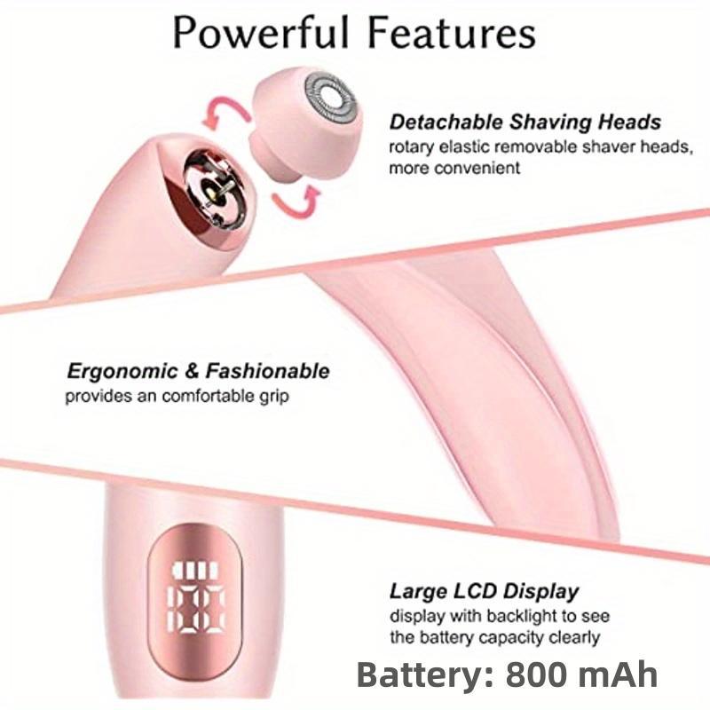 Electric Shaver, Women's Shaver, Body Instrument Bikini Trimmer, Electric Shaver And Razor Rechargeable, 2-In-1 Body And Facial Epilator, Waterproof IPX7, Removable & Interchangeable Heads, Dual Head Configuration, Intelligent LED Display, Christmas Gift