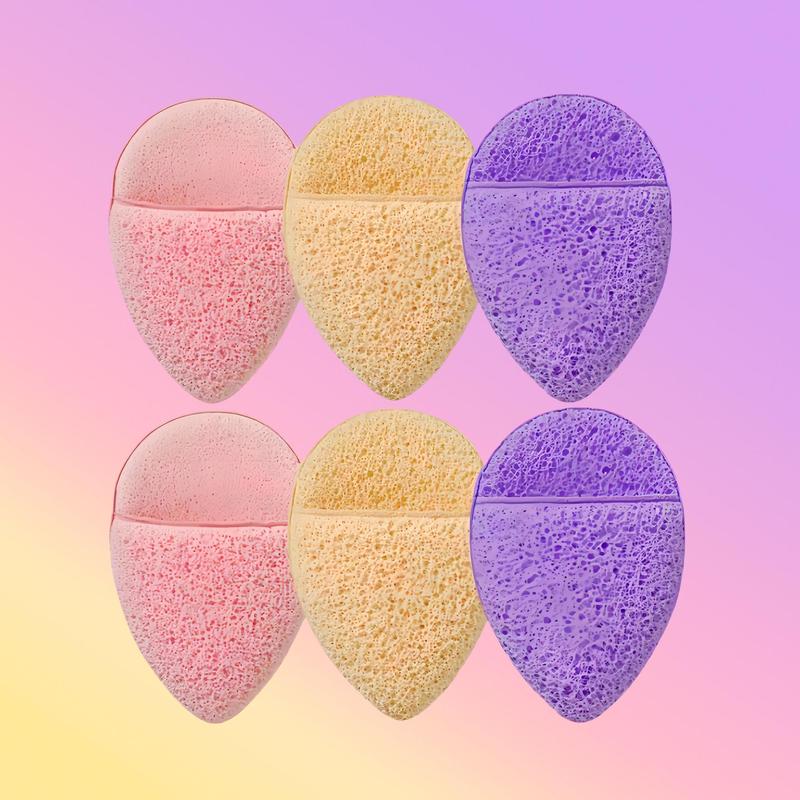 Colorful Water Drop Shaped Makeup Removal Sponge, 6 Counts set Deep Cleansing Facial Sponge, Facial Skin Care Tool for Home & Travel