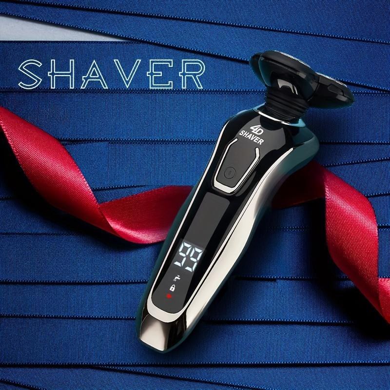 USB Rechargeable Electric Shaver for Men, Waterproof Rotary Razor, Cordless Wet and Dry Shaver, Beard Trimmer for Men