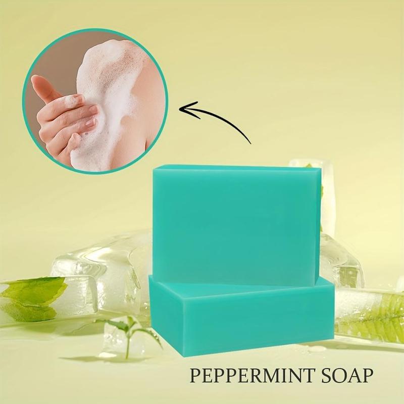 Peppermint Soap Bar, 2 Counts set Moisturizing Soap Bar for Face & Body, Deep Cleansing Soap Bar for Women & Men, Skin Pore Cleanser