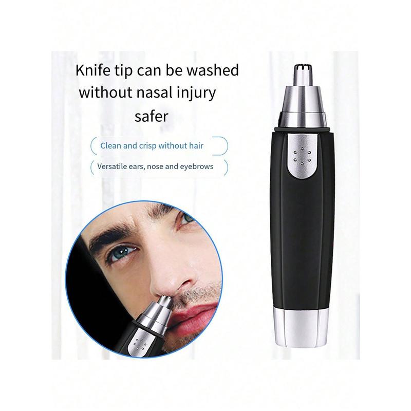 Water Resistant Nose Hair Trimmer For Men And Women - Painless Ear And Facial Hair Removal With Dual Edge Blades And Mute Motor