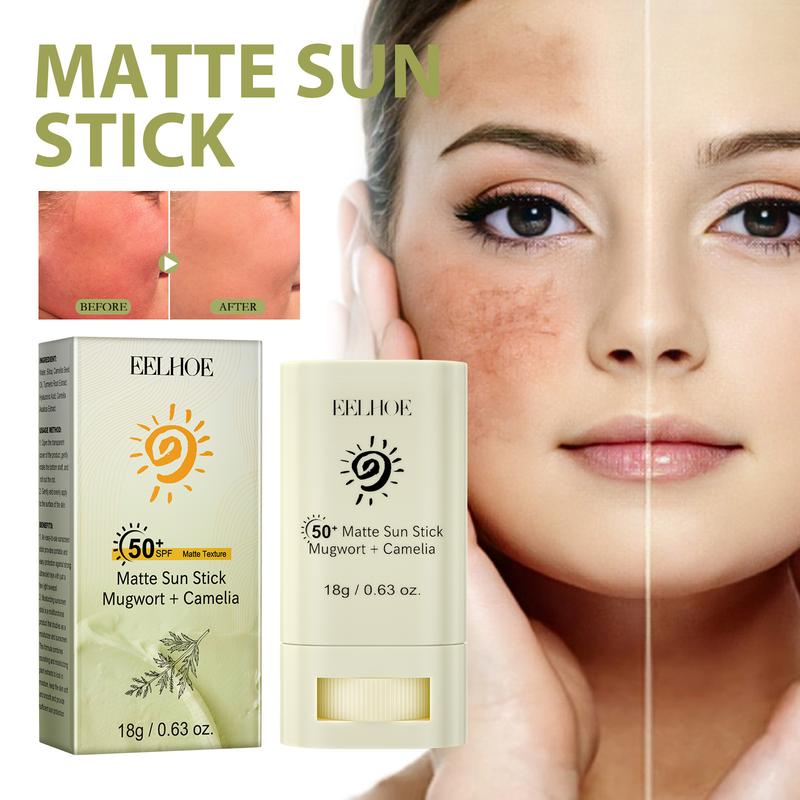 Matte Sun Stick,skin light demage and skin barrier repair,,nourish dry skin,gift for summer vacation,mugwort and camelia Facial  Repair Skin Repair Skincare Storage Sunscreen Comfort Moisture Moisturize Moisturizer Hydrate Hydrating Moisturizing