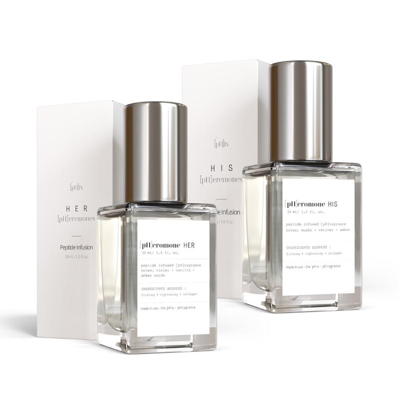 the pHix Peptide Infused Fragrances Set- His & Hers Scent- Body Firming + Skin Smoothing Comfort+ Sensitive Body Care Scented