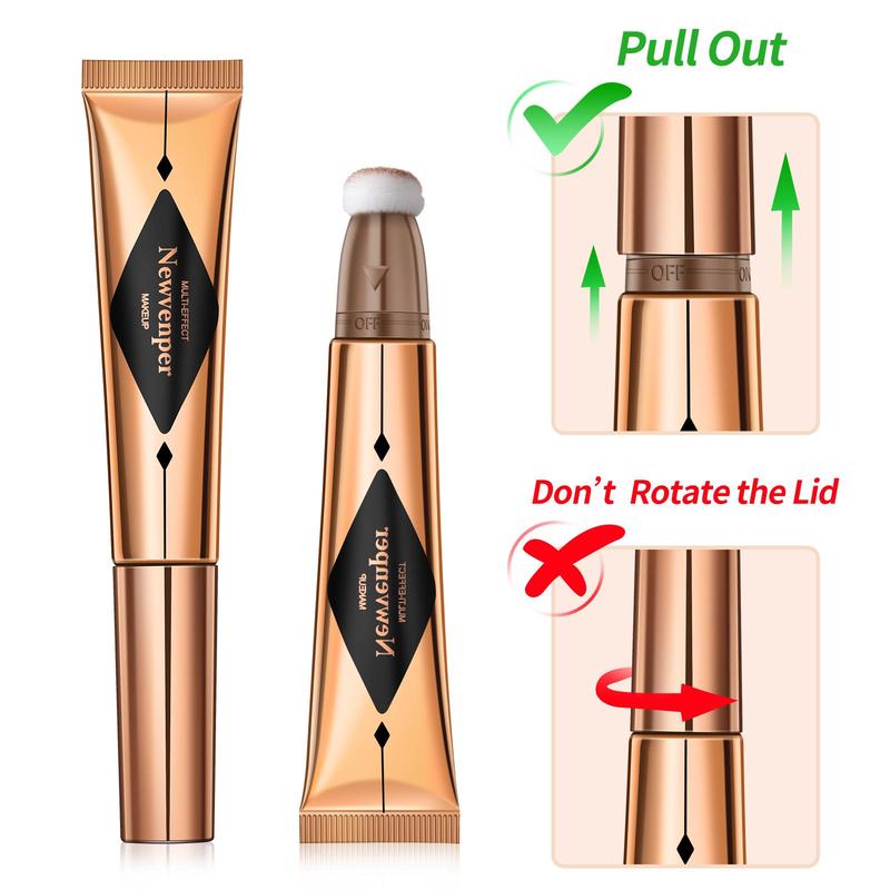 Long-lasting Liquid Highlighter & Liquid Blush Set, 2 Counts set Natural Glow Smudge-proof Liquid Makeup Highlighter Blush for Face & Body