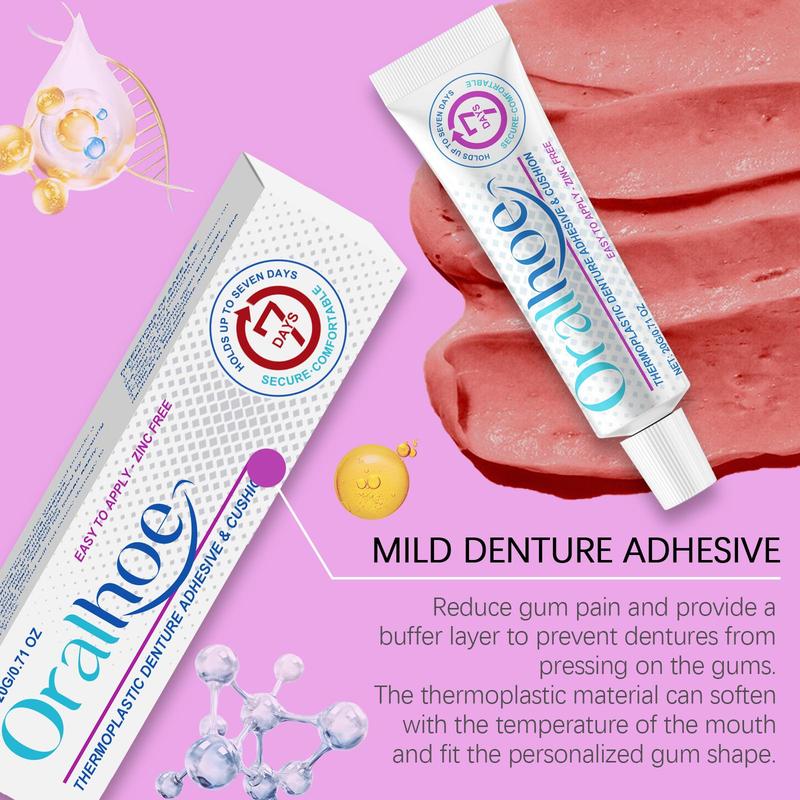 Denture Adhesive, 1 Box 2 Boxes Hot Plastic Denture Adhesive, Denture Fixing Adhesive, Oral Care Product for Adults, Christmas Gift