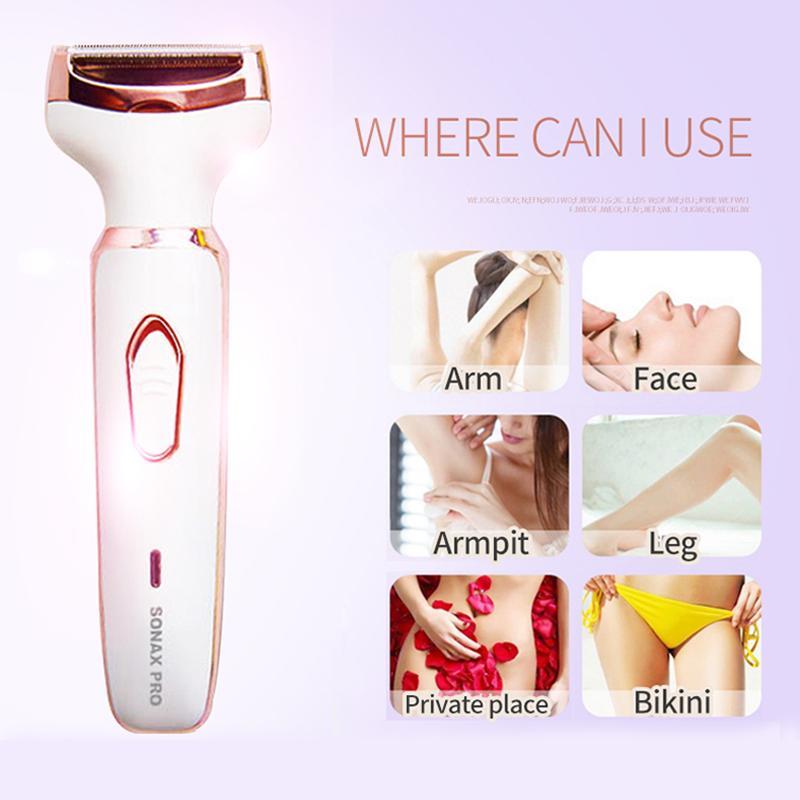 4 in 1 Electric Hair Removal Tool, USB Rechargeable Grooming Kit for Body, Face, Nose, Arms, Legs, Bikini Area, Body Razor for Women