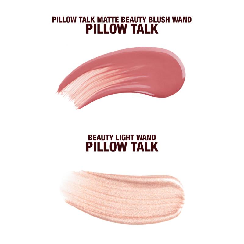 Mini Pillow Talk Blush and Glow Beauty Highlighter Wand Set