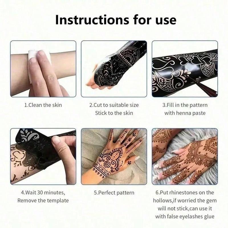 3 Colors Haina Temporary Tattoo Set, Haina Cream & Tattoo Pattern Templates Or Haina Cream, Easy-to-use Nail Art Tattoo Set, Long-lasting Natural Appearance, Perfect for DIY Tattoo Enthusiasts, Fall Gift, Tienda En Tiktok, Christmas Gift