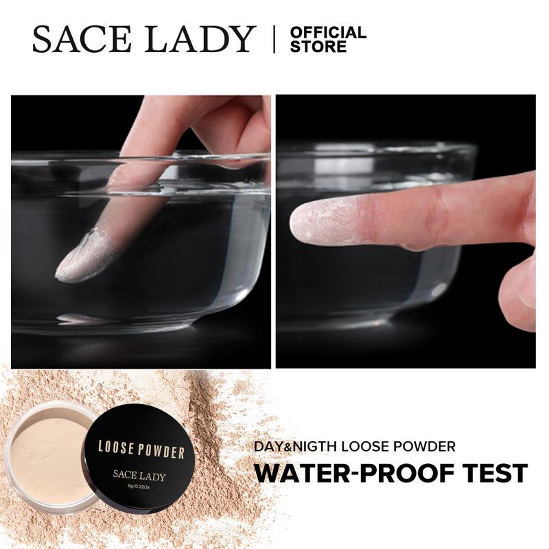 SACE LADY Oil-Control Face Powder Matte Waterproof Long-lasting Smooth Loose Setting Powder Makeup Brush Oil Control